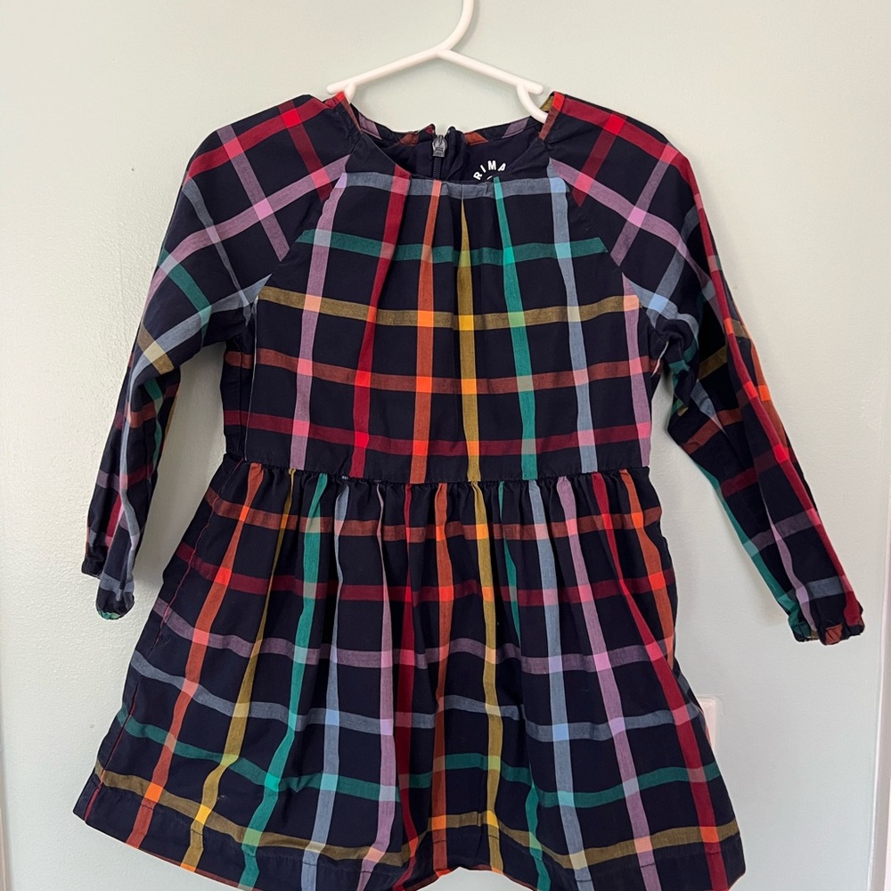 Primary Multicolor Plaid Kids Dress